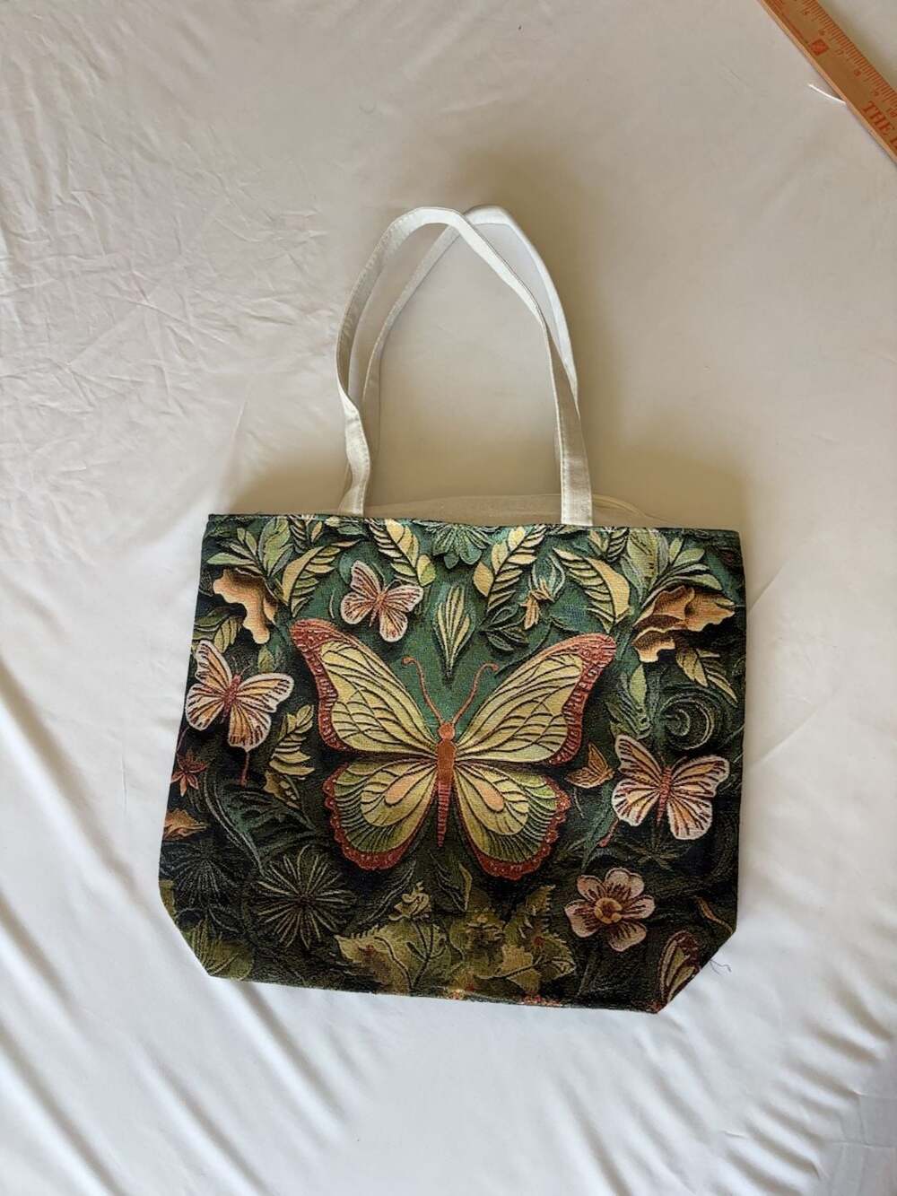 Butterfly Floral Tapestry Tote Bag - Picture 4 of 9